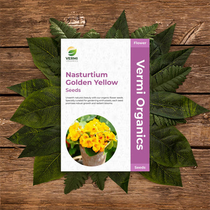 Nasturtium Golden Yellow - Flower Seeds pack of 50
