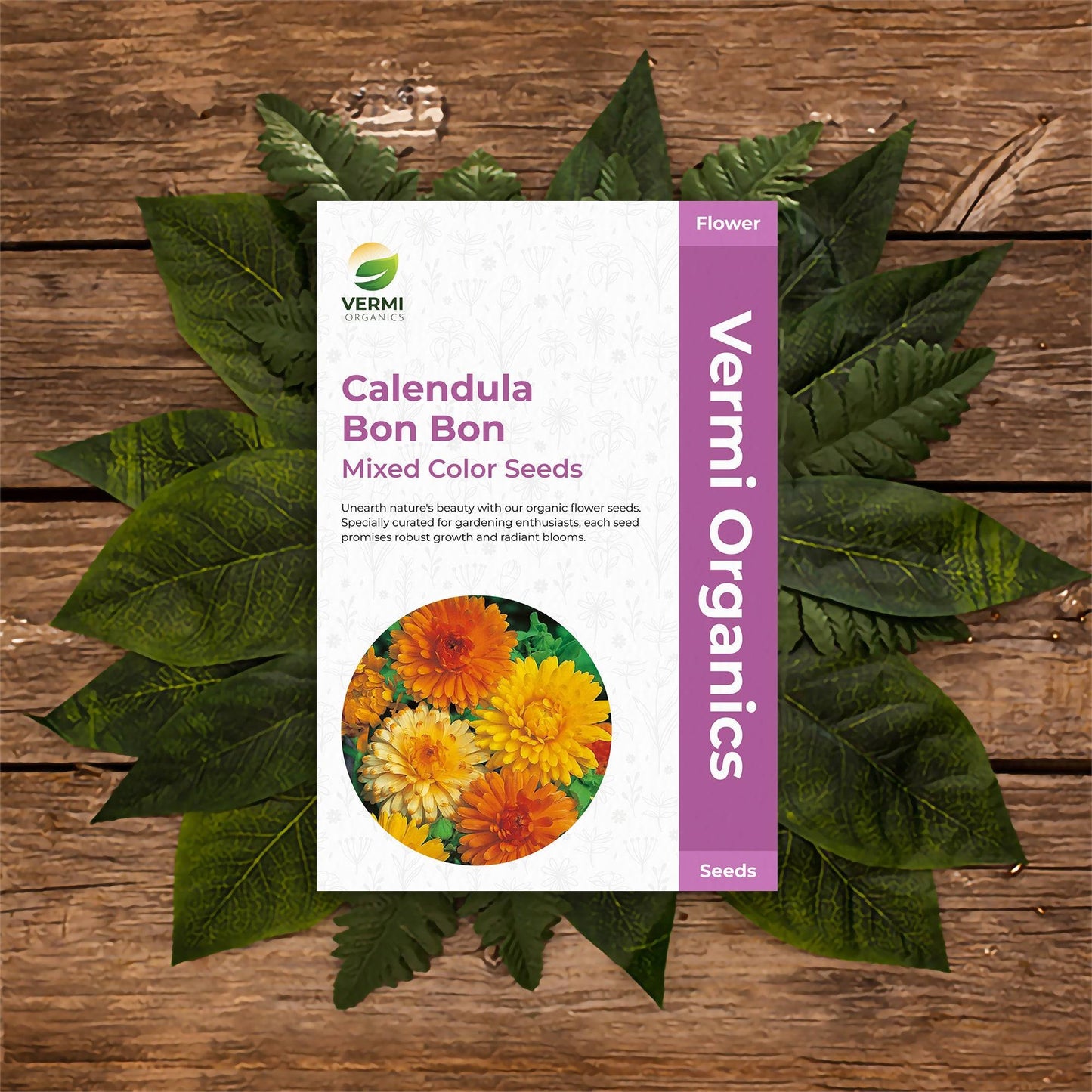 Calendula Bon Bon Mixed Color, English Marigold - Flower Seeds