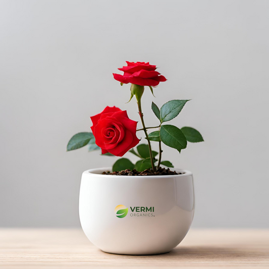 Miniature Button Rose (Red) Plant